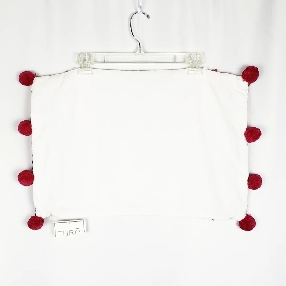 THRO boho pom pom pillowcase NWT